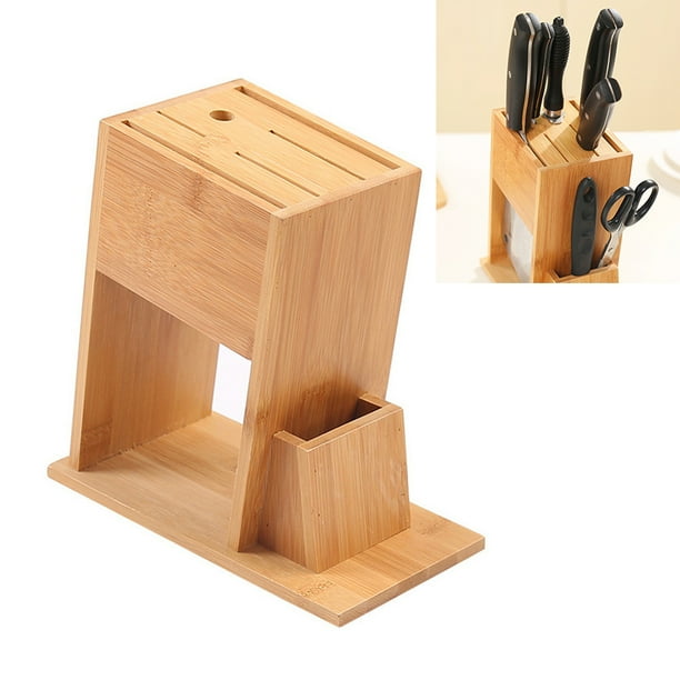 Wooden block for 5 knifes storage rack holder wood stand Brown /BR Wooden block for 5 knifes storage rack holder wood stand Brown /BR